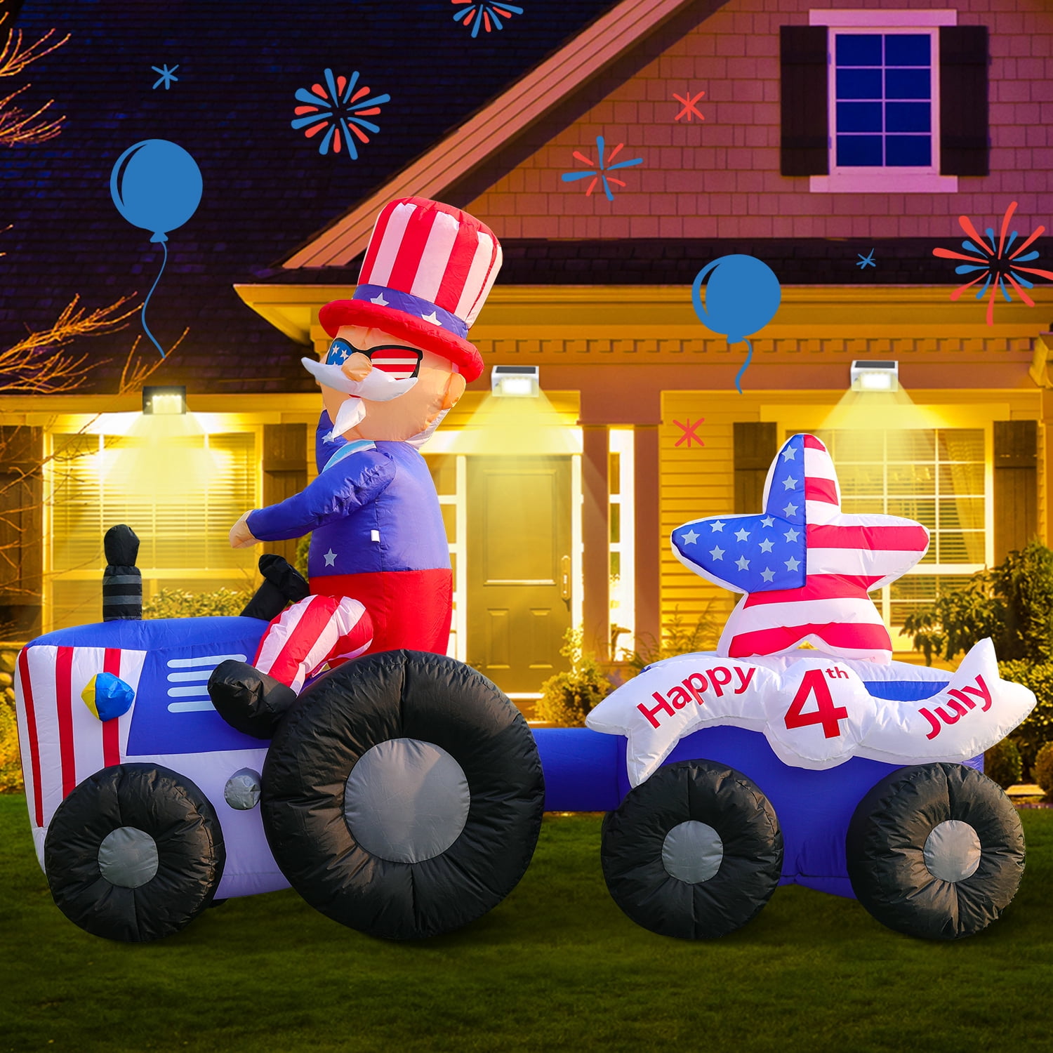 DomKom Fourth of July Patriotic Inflatable 6FT Uncle Sam on  display picture 1