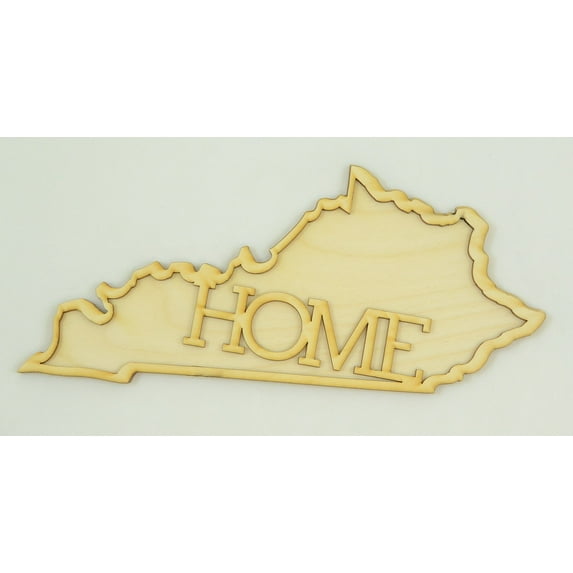 1 Pc, Medium 1/8 Inch Thick Kentucky State Cutouts w/"Home" Great For Quick & Easy Project Making