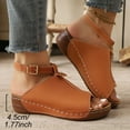 thumbnail image 5 of Summer Sandals for Women 2025 Wedge Open Toe Ankle Strap Peep Toe Slippers Summer Casual Women Beach Fashion Shoes, 5 of 6