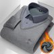 thumbnail image 5 of Camisa informal de dos piezas de lana gruesa y polar de invierno para hombre, camisa básica de punto, ropa de hombre de talla grande, 5 of 5