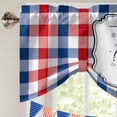 thumbnail image 5 of Independence Day Tie Up Valances Curtain, Adjustable Kitchen USA Gnomes on Blue Red Buffalo Plaid Valances for Windows Decor, Rod Pocket Short Curtains Set for Bedroom/Bathroom, 60"x18", 5 of 9