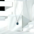 thumbnail image 4 of Rosec Jewels 4X6 MM Oval London Blue Topaz Pendant for Women with Diamond Halo, 10K White Gold, 4 of 7