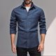 thumbnail image 1 of pstuiky camisas de hombre de manga larga, Camiseta lisa de manga larga con cuello vuelto para hombre, blusa informal, elegante, cómoda, con bolsillos y botones tops de invierno para hombre xl, 1 of 6