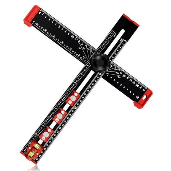 Woodworking 2 in 1 Drilling Positioning Ruler Combination Angle Ruler TShaped Ruler Cabinet Hardware Jig