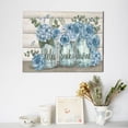 thumbnail image 6 of Farmhouse Bathroom Decor Wall Art Blue Flower Pictures Wall Decor Relax Soak Unwind Bathroom Sign Canvas Painting Prints Artwork Home Decorations Framed for Bedroom 12inx16in, 6 of 6