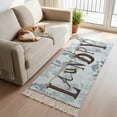 thumbnail image 2 of Kitchen Runner Rugs, Laundry Room Abstract Leaf 2'x4' Throw Rug with Tassels, Sketch Leaves Art Washable Soft Floor Carpet Runner for Hallway Bedroom Bathroom Laundry Room, 2 of 9