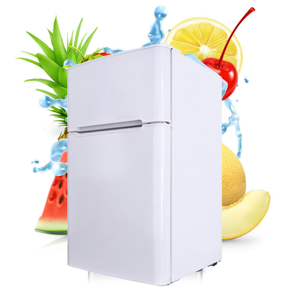 Mini Fridge, Low Noise Dorm Refrigerator with freezer, 2 Door Beverage