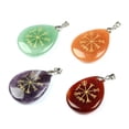 thumbnail image 2 of EOEMY Teardrop Vegvisir Pendant Natural Chakra Stones Engraved Viking Talsman Symbol-Red Stone (Vegvisir), 2 of 7