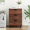 thumbnail image 5 of Farini 3-Drawer File Cabinet for Home Office, Mobile Wooden File Cabinet, for Under Desk Storage, Brown, Fully-Assembled, 5 of 6