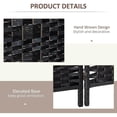 thumbnail image 4 of Yardi Yarda 6 Panel Folding Privacy Screen, 6FT Tall Portable Wicker Weave Partition Wall Divider, Room Divider for Indoor, Black, 4 of 8