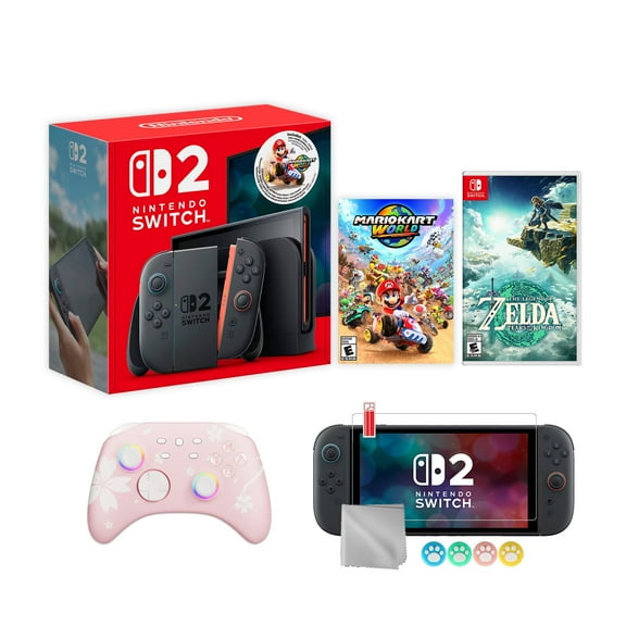 Nintendo Switch 2 Mario Kart World Bundle 256GB 7.9-Inch 1080P Screen, Joy-Con 2 with Mouse Sensor, Dock, with The Legend of Zelda: Tears of the Kingdom NS1 Game, Wireless Controller & Accessories