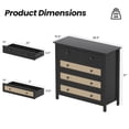 thumbnail image 6 of iooHug Modern Rattan 5-Drawer Dresser, 39.4" Wide Chest of Drawers for Bedroom, Living Room, Hallway.(Black), 6 of 6