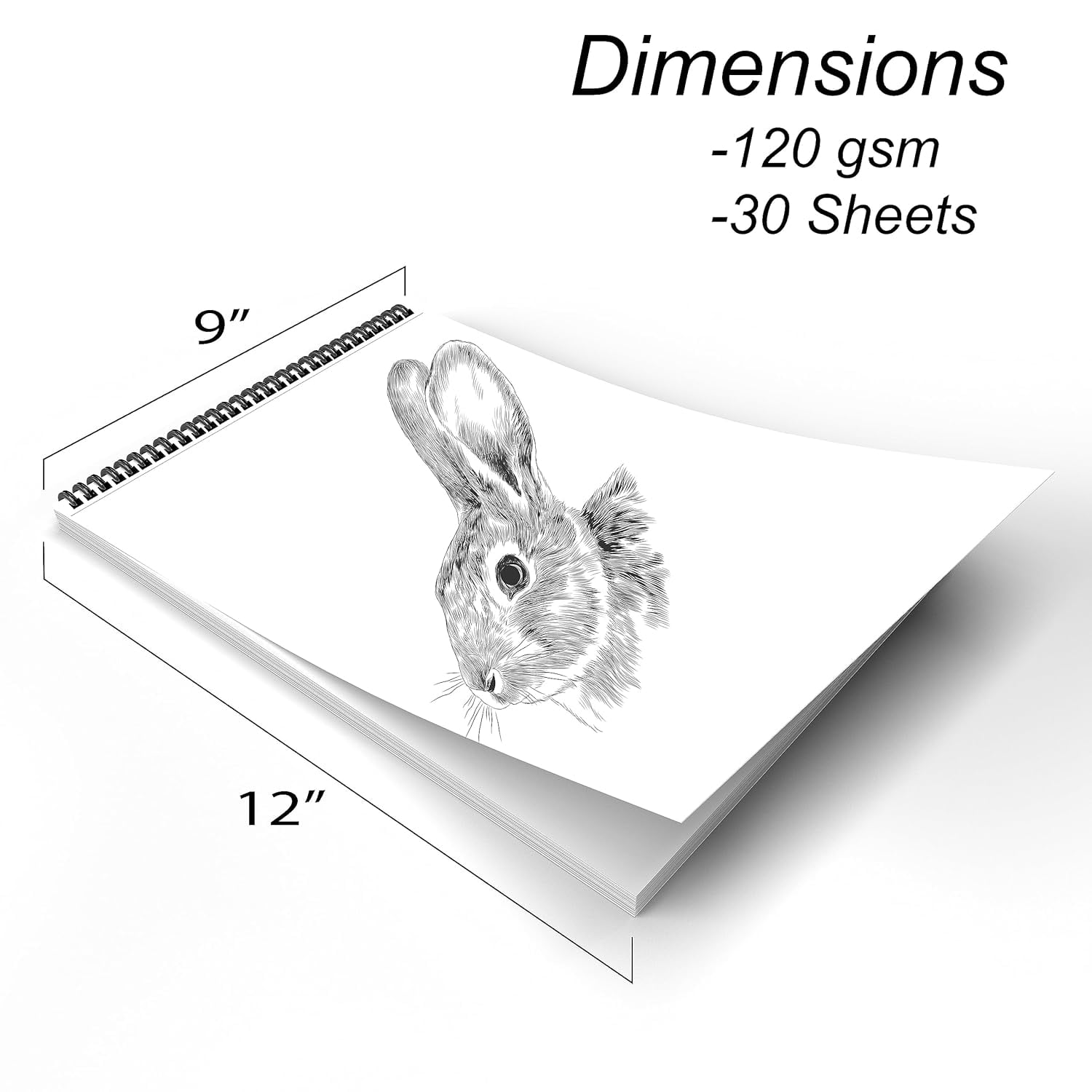 Sketch Pad, Sketch Book 30 Sheets 12 Pack, Drawing Pad, Sketchbook For Drawing, Art Sketchbook, 9 x 12 Top Spiral Bound, Left & Right Handed, Perforated Edge, 120 Gsm, 30 sheets 9" x 12" - 12 Pack