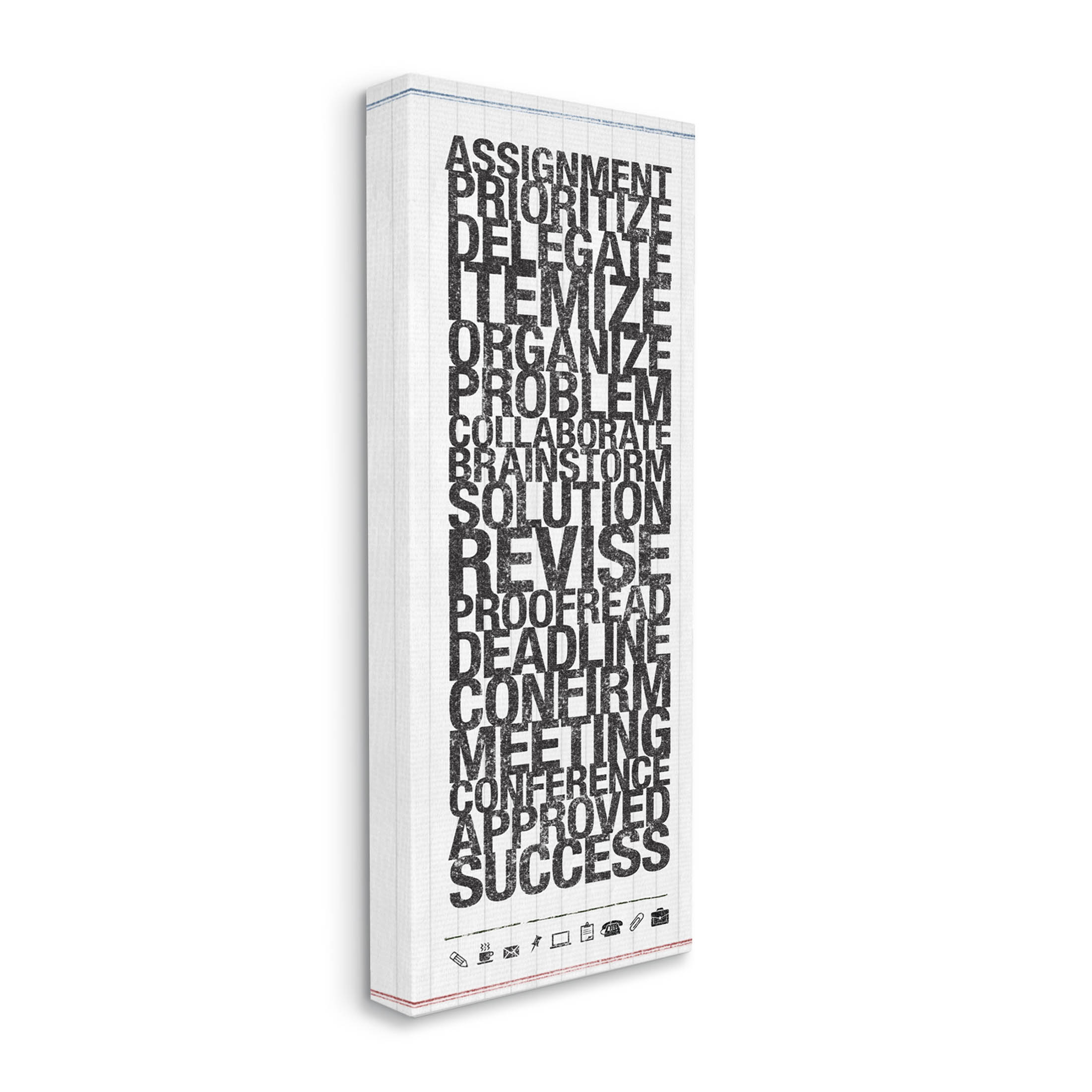 Stupell Industries Organized Success Office List Graphic Art Gallery Wrapped Canvas Print Wall Art, Design by Kristen Emery