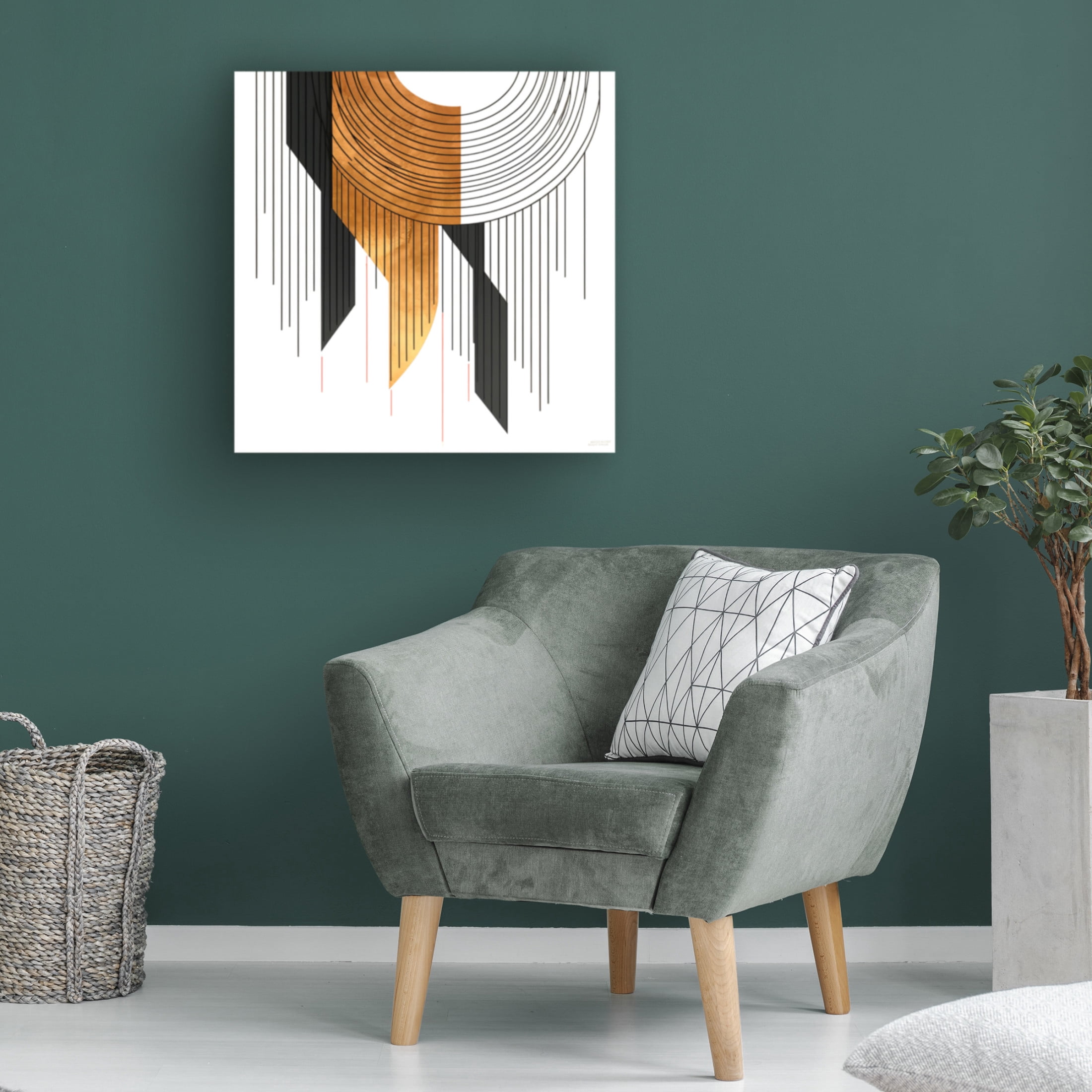 Canvas Wall Art - Ray Heere 'Mid Century Abstract Painting 5' Wall Art for Living Room, Bedroom, or Office Décor by Trademark Fine Art - 18 x 18 Inches