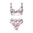 thumbnail image 4 of Daiia Cherry Blossoms Women's Bikini Set Two Piece Swimsuit High Waisted Bikini Adjustable Straps Bikini Perfect for Beach, Pool, and Summer Vacation-X-Large, 4 of 9