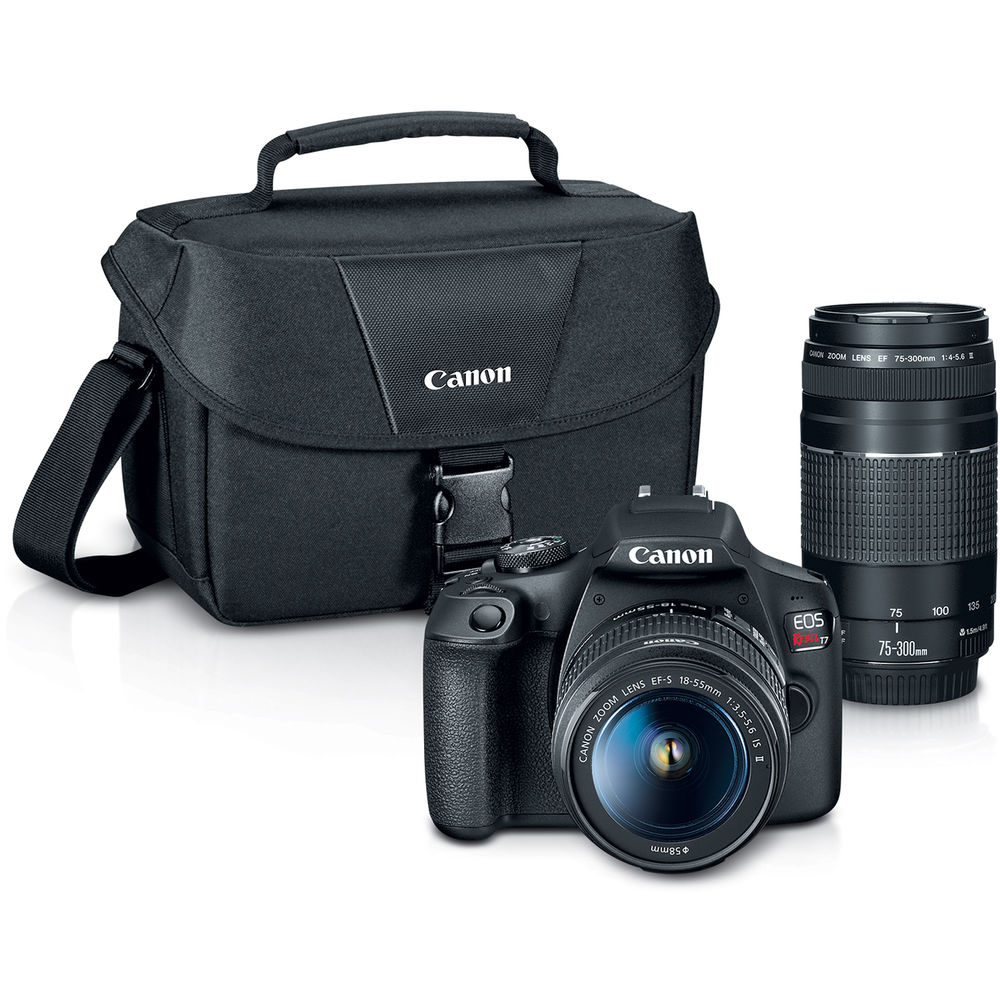 Canon EOS Rebel T7 DSLR Camera W/ 18-55mm and 75-300mm Lenses - Basic Bundle - image 2 of 8
