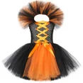 thumbnail image 3 of Disfraz de bruja malvada para Halloween para niños, fiesta de carnaval, disfraces de niñas, vestido de tutú de bruja malvada con sombrero y escoba mágica, 3 of 5