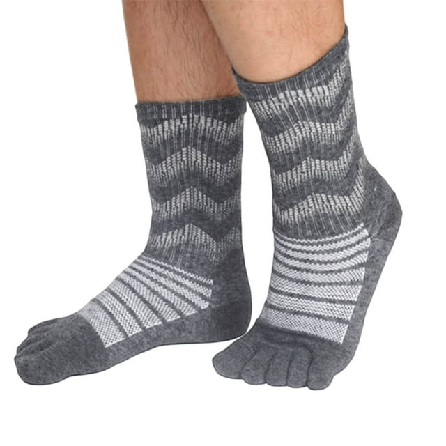 Thermal Winter Hiking Toe Socks for Outdoor Sports and Daily Comfort—Crew Length Wool Five-Toe Split Toe Design for Everyday Wear and Outdoor Adventures