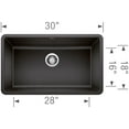 thumbnail image 4 of BLANCO PRECIS 30" Single Undermount - Anthracite, 4 of 7