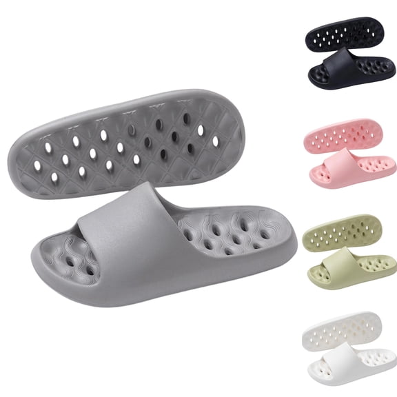 hoksml Women's Quick-Drying Shower Slides, Cushioned Non-Slip Sandals with Drainage Holes for Bathroom and Casual Wear