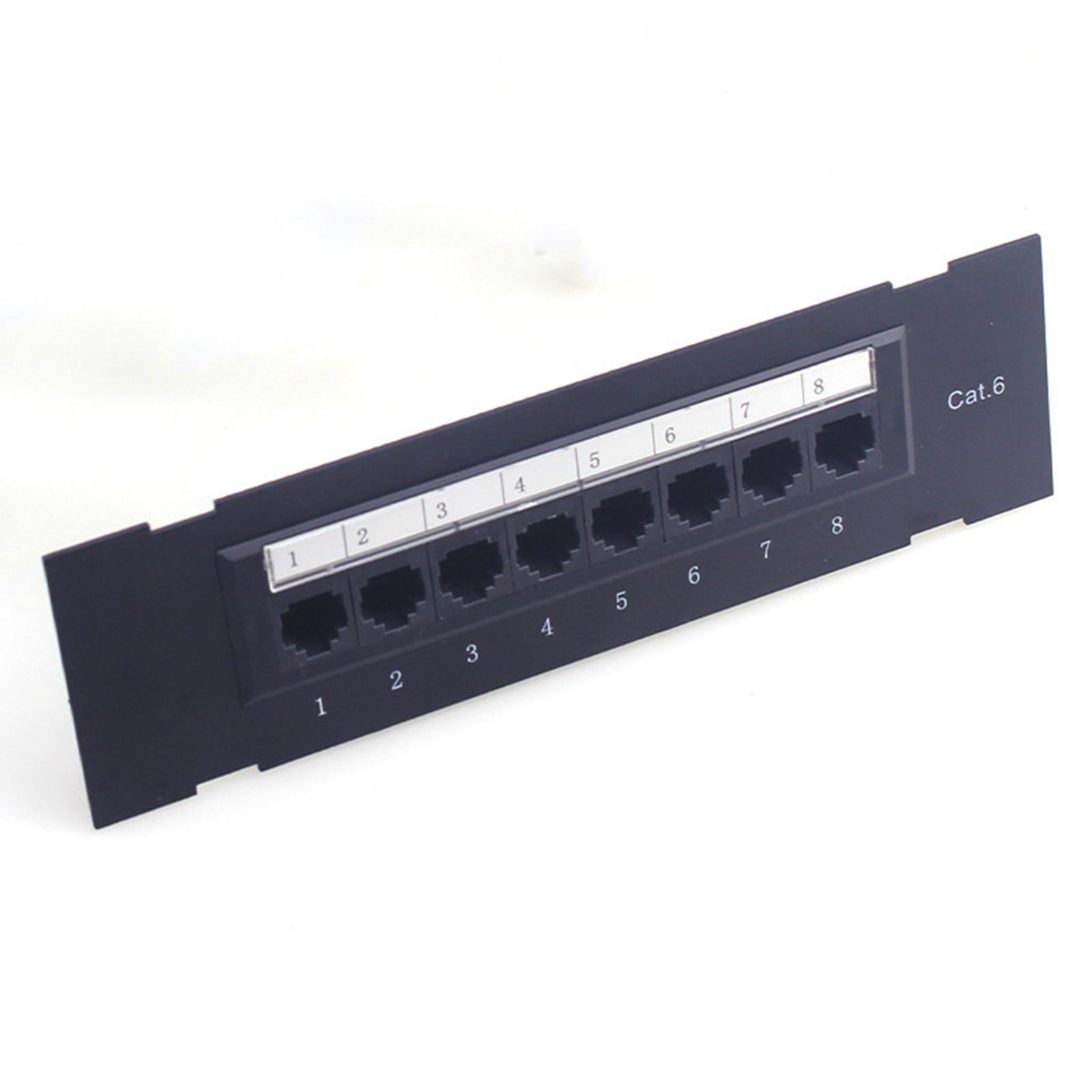 Rushawy 8 Port Shielded Panel Network Cable Rack for Cat. 6 Data Center Wall Mount