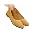thumbnail image 3 of Frontwalk Women Loafers Slip On Flats Pointy Toe Pumps Dance Anti-Slip Ballet Flat Ladies 2128 Yellow 7.5, 3 of 4