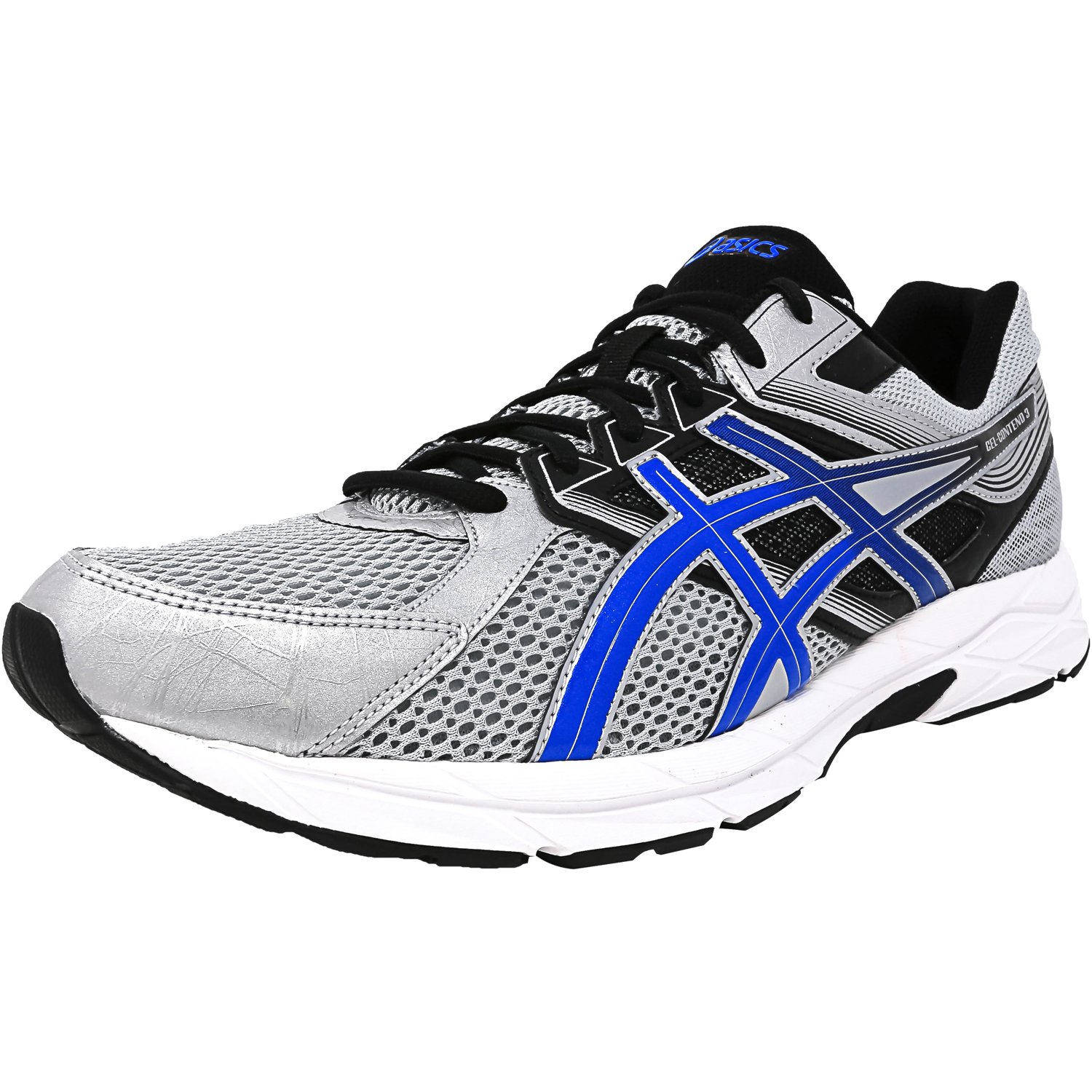 Asics Men's 3 Silver / Electric Blue Black Ankle-High Running Shoe - 7.5M - Walmart.com