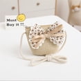 thumbnail image 3 of Douhoow Kids Girl Straw Hat Bag Set,Summer Wide Brim Bowknot Beach Sun Cap and Shoulder Bag, 3 of 7
