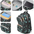 thumbnail image 4 of Alien and Star Black Pattern Backpack for School, Cute School Bag with Adjustable Shoulder Straps and Padded Back, 16.9"x12.6"x5.9", 4 of 5
