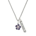 thumbnail image 1 of Delight Jewelry Silvertone Purple and White African Violet Flower Silvertone Always My Sister Bar Charm Necklace, 23", 1 of 4