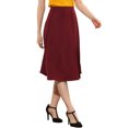 thumbnail image 4 of INSPIRE CHIC Women's High Waisted Knit A-Line Pleated Flared Skirt S Deep Red, 4 of 6