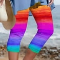 thumbnail image 2 of Odeerbi 4th of July Patriotic Beach Capris for Women 2025 Casual Drawstring Pants Summer Elastic Waist Independence Day Printed Cropped Pants Blue, 2 of 5