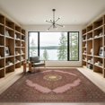 thumbnail image 2 of ODIKA 9'x12' Washable Area Rug Boho Gothic Retro Cottagecore Whimsical Beige Maximalist Pink Vintage Refined for Great Room, Indoor Concept, Large Living Low Pile, Flatwoven, 2 of 7