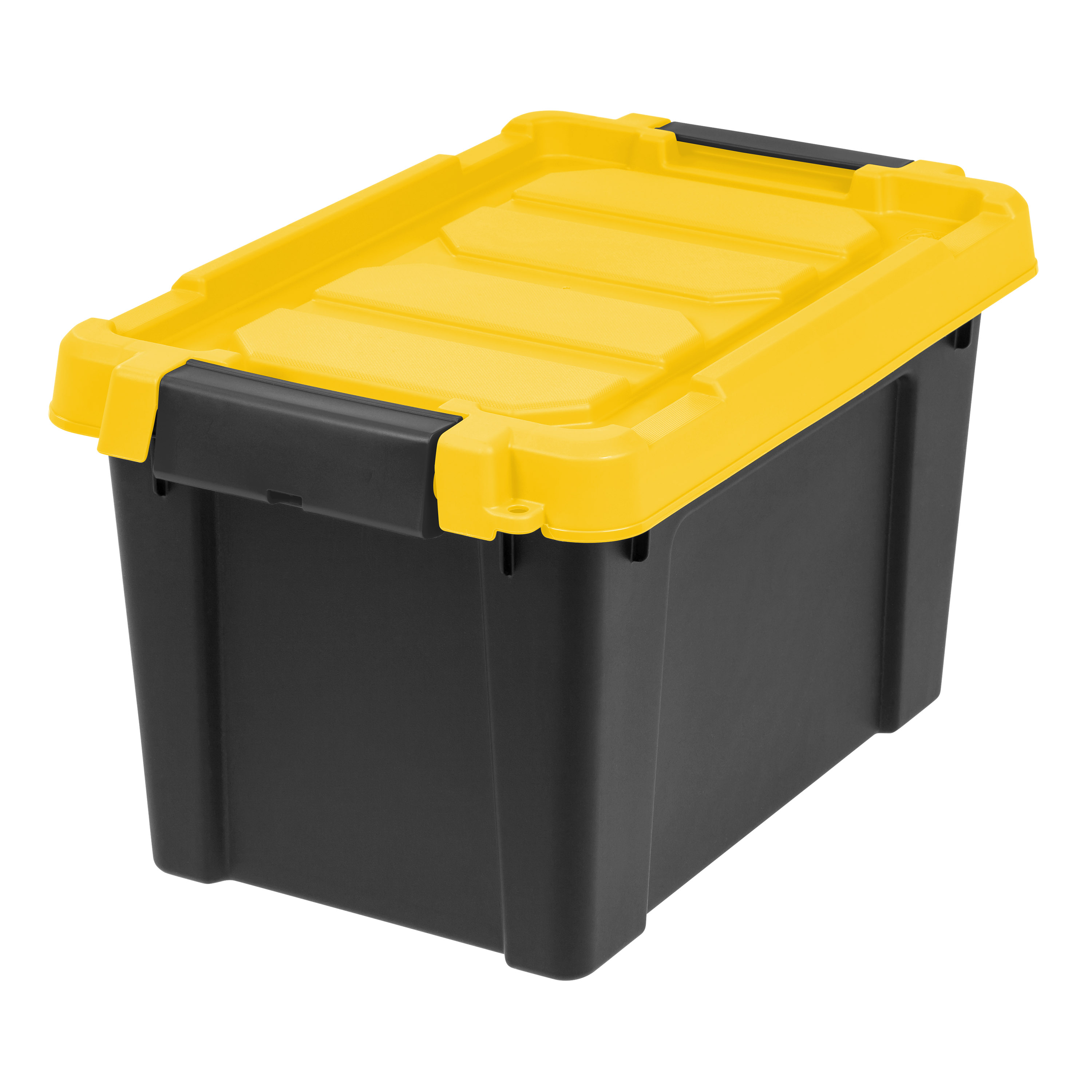 IRIS 5 Gallon Black Plastic Latching Storage Bins, 4-Pack photo 2