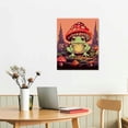 thumbnail image 3 of COMIO Framed Retro Meditating Frog Wall Art Carefree Frog Prints Vintage Frog Mushroom Picture Trendy 70s Aesthetic Poster Quote Wall Print for Bathroom Wall Decor, 3 of 5
