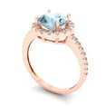 thumbnail image 2 of 1.8 ct Round Cut Simulated Blue Diamond Solitaire with Simulated Diamond Accents 18K Rose Gold Womens Engagement Ring, 2 of 5
