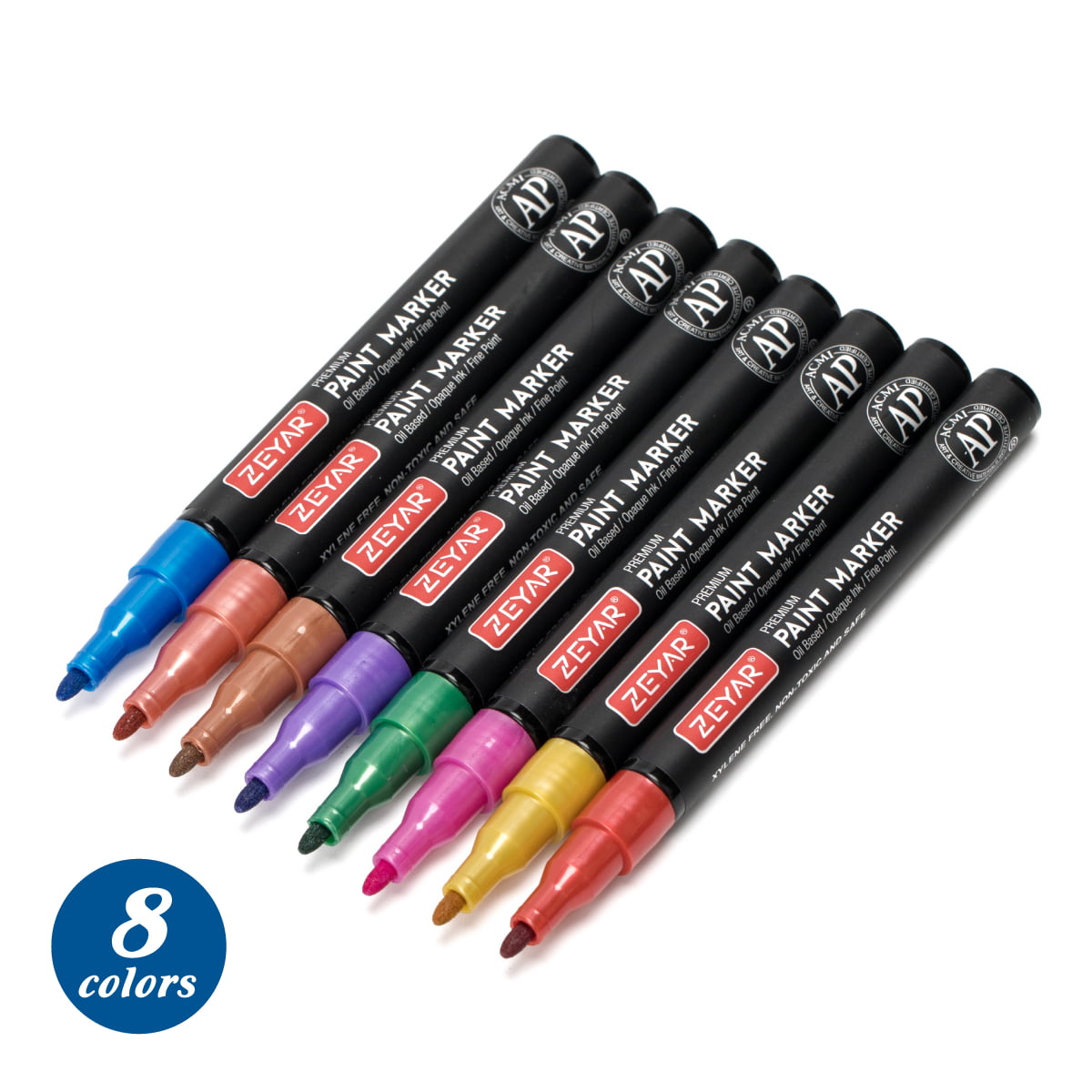 ZEYAR Permanent Marker Pens, JUMBO Size, Aluminum Barrel, Set of 2, Premium  Waterproof & Smear Proof Markers, Quick Drying, Writes on most surfaces