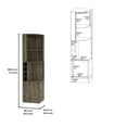 thumbnail image 4 of Corner Bar Cabinet with Two-Doors and 12 Wine Glass Rack, Farmhouse Wine Bar Cabinet with 8 Cubbies for Bottles, Home Bar with 2shelves for Dining Room/Living Room/Kitchen, Brown, 4 of 5
