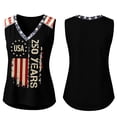 thumbnail image 3 of Dwelliawo Women's Patriotic 250th Anniversary Tank Top, USA Flag Sleeveless V Neck Shirt, Casual Summer 4th of July Blouse Black L, 3 of 3