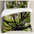 thumbnail image 3 of Nature Duvet Cover Set Twin Size, The Largest Monkey Pod Tree in Thailand Eastern Green Big Branches Growth Eco Photo, Decorative 2 Piece Bedding Set with 1 Pillow Sham, Green Brown, by Ambesonne, 3 of 3