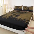 thumbnail image 3 of Homewish 4-Piece Queen Sheet Set, Bass Fish Fishing, Black Brown Breathable Bedding, 3 of 7