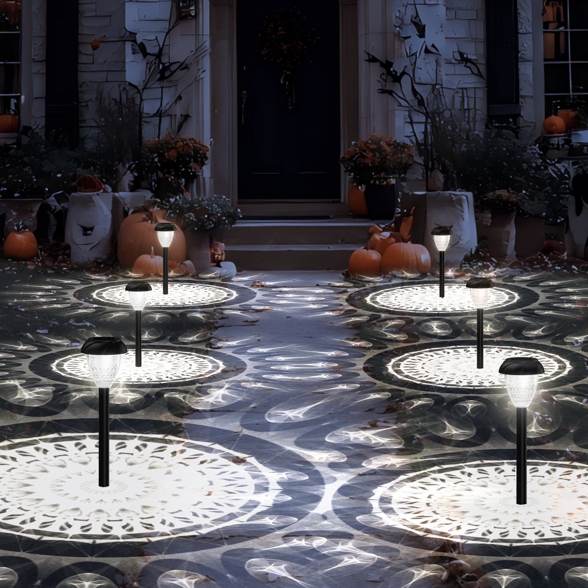 10PK Solar Pathway Lights Outdoor for Yard Garden Lawn Bright Solar Lights Waterproof Auto-on/off Solar Lawn Landscape Lights White Light