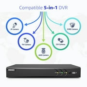 ANNKE 4K 8CH AI DVR with Human/Vehicle Detection, 5-in-1 H.265+ Security Digital Video, Supports 8CH Analog and 4CH 8MP IP Cameras for Home CCTV System, 0TB HDD