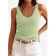 thumbnail image 2 of PRETTYGARDEN Womens Summer Sleeveless Tank Tops V Neck Ruffle Lightweight Ribbed Knit Shirt Casual Going Out Top, 2 of 9