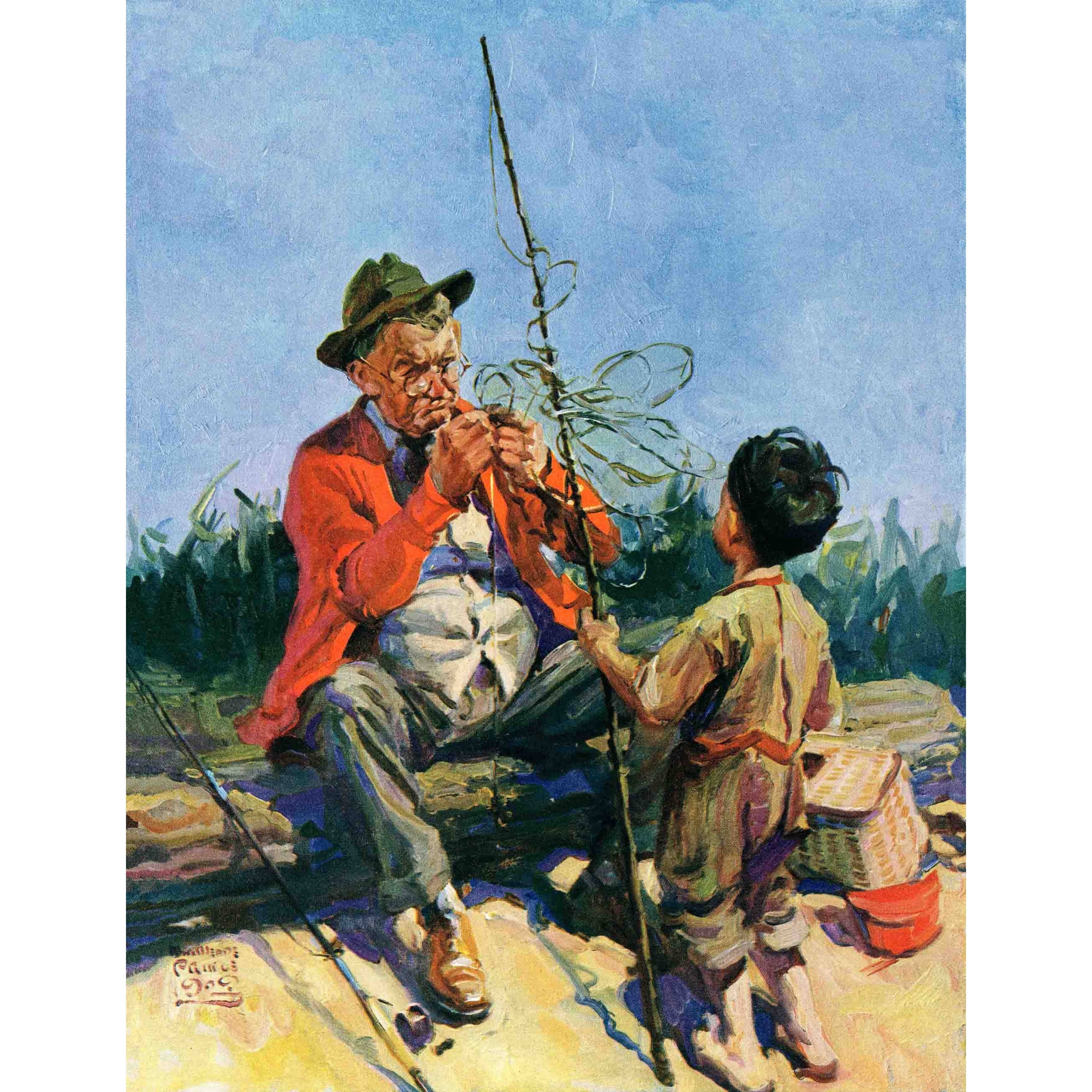 Marmont Hill Tangled Fishing Line by WM. Meade Prince Painting Print on Canvas
