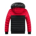 thumbnail image 4 of Brondbend Men's Coats Men's Jacket Hooded Long Sleeved Zipper Pocket Outerwear Multicolor Warm Jacket Loose Fit Going out Tops Red, 4 of 5