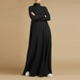 thumbnail image 6 of Fartey Maxi Dresses for Women Plus Size Long Flowy High Neck Dress with Pockets Loose Flowy Solid Color Long Sleeve Swing Dress 2025 Black S-5XL, 6 of 6