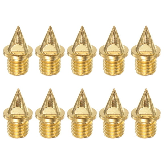Track Spikes 1/4 Inch Alloy Steel Lightweight for Track Shoes, Golden, 10 Pieces