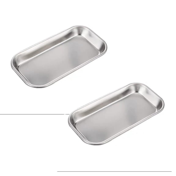 2Pcs Stainless Steel Tray And Tray Small Flat Tray Suitable For Storing And Nail . Baking trays trays